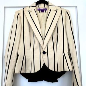 RL Collection, cream w/ black stripes, size 6
